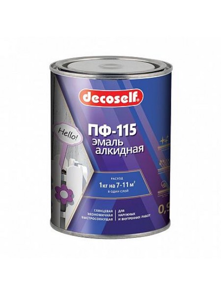 ПУФАС Эмаль ПФ-115 белая Decoself (0,9кг)