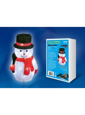 Фигура светодиодная ULD-M1827-030/STA WHITE IP20 SNOWMAN-3 «Снеговик-3» 11034 TM Uniel