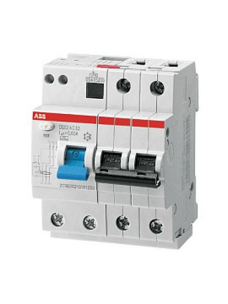 Выключатель автоматический дифференциального тока 4-модульный DS202 AC-B6/0,03 2CSR252001R1065 ABB