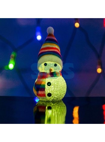 Фигура светодиодная Снеговик 10см, RGB 513-019 Neon-Night