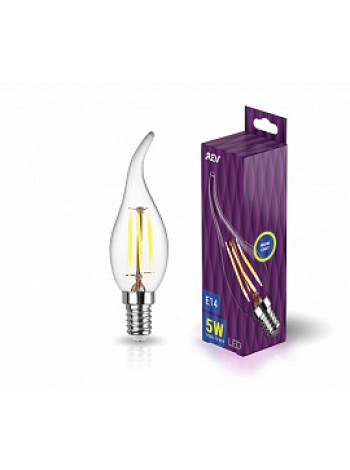 Лампа светодиодная 5Вт E14 FC37 4000К 545Лм прозрачная 230В свеча на ветру Filament DECO Premium 32495 9 REV