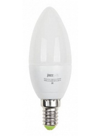 Лампа светодиодная 5,0Вт PLED-ECO-C37 Е14 4000K 400Лм свеча, холодный .1036865A Jazzway