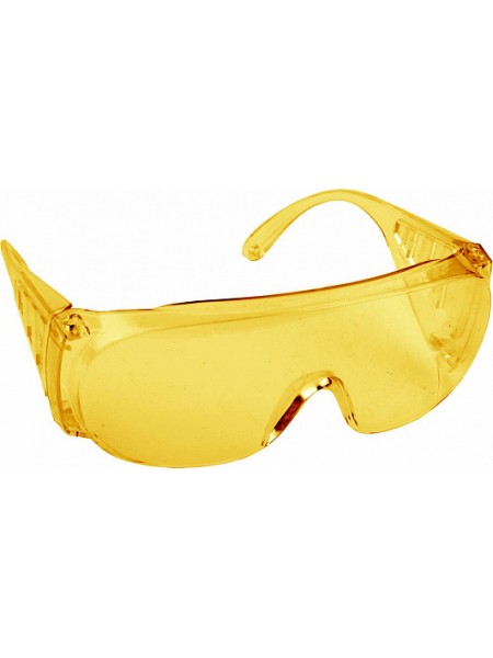 Очки защитные, поликарбонатная монолинза с боковой вентиляцией, желтые DEXX 11051