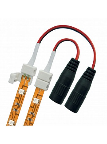Коннектор UCX-SJ2/B20-NNN WHITE 020 POLYBAG (провод) для светодиодных лент 5050 с адаптером (стандартный разъем), 2 контакта, IP20, цвет белый, 06615 Uniel