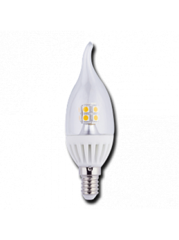 Лампа светодиодная 4Вт E14 CA37 2700К прозрачная 220В свеча на ветру C4YW40ELC ECOLA