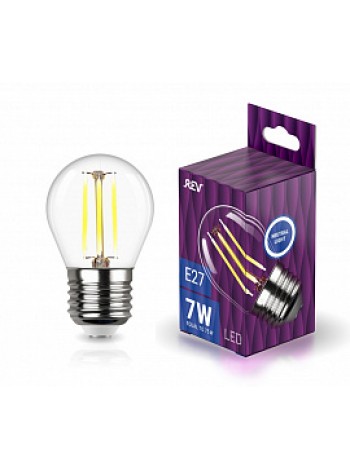 Лампа светодиодная 7Вт E27 G45 4000К 730Лм прозрачная 230В шар Filament DECO Premium 32485 0 REV