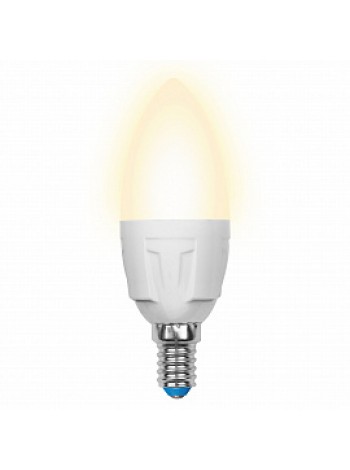 Лампа светодиодная 7Вт E14 C37 3000К 600Лм матовая 175-250В свеча Яркая ( LED-C37 7W/WW/E14/FR PLP01WH ) UL-00002413 Uniel