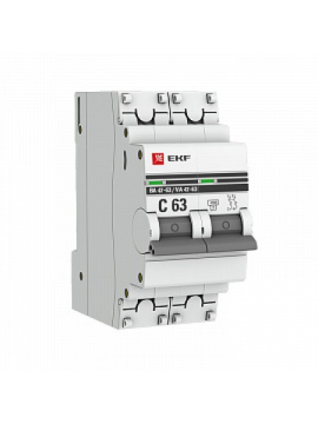 Автоматический выключатель модульный ВА47-63 2п 10А C 4,5кA AC (перемен.) под опломбировку mcb4763-2-10C-pro EKF