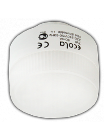 Лампа КЛЛ энергосберегающая 7 Вт GX40 4000K плоская белая, холодный свет 40х50 /T4PV07ECD/ ECOLA