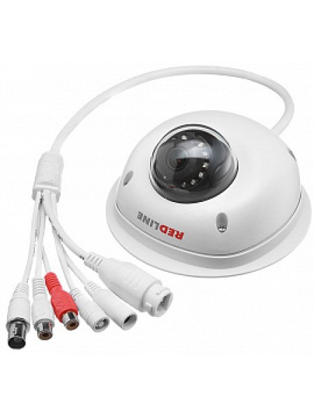Видеокамера уличная IP купольная 4Мп 2,8мм Вандалозащищенная POE Звук RedLine RL-IP34P-S