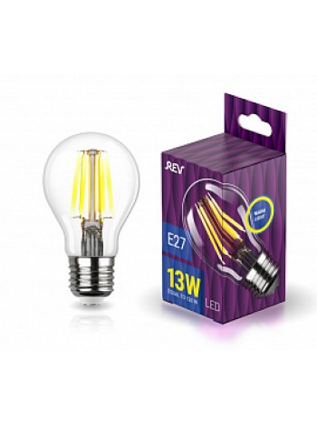 Лампа светодиодная 13Вт E27 A60 2700К 1235Лм прозрачная 230В грушевидная Filament DECO Premium 32479 9 REV
