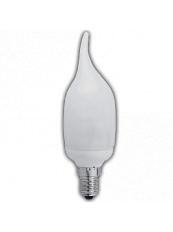 Лампа КЛЛ энергосберегающая 11Вт Е14 candle EIC/D 2700K свеча на ветру теплый 127х38 /C4NW11ECC/ ECOLA