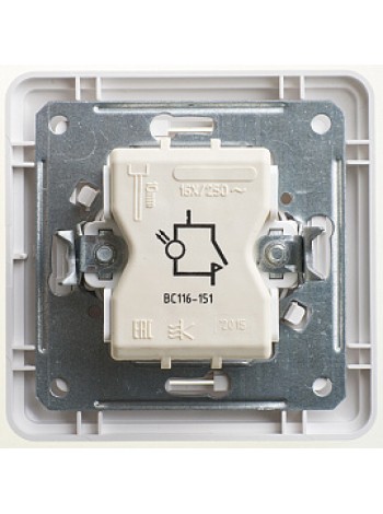 Выключатель 1-клавишный с подсвет. с самовозвр. 16АХ в сборе белый W59 VS116-151-18 Schneider Electric