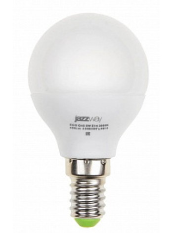 Лампа светодиодная 5Вт Е14 G45 4000K 400Лм матовая 220В Шар холодный ECO PLED .1036926A Jazzway