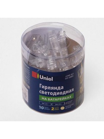 Гирлянда светодиодная на батарейках 2AA «Прищепки» ULD-S0200-010/STB/2AA WARM WHITE IP20 Uniel
